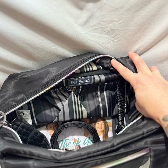 Lug Rumble Tote Bag - Black With Icepop Stitching and Zipper Tape  🦄 - Picture 2 of 3